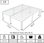 ROIL 14 Inch White California King Bed Frame - Image 2