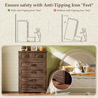 AODK Farmhouse Tall 6 Drawer Dresser - Image 7