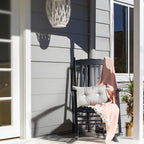 Outvita Outdoor Rocking Chair, Solid Wood High Back Rocker, All Weather Lounge - Image 7
