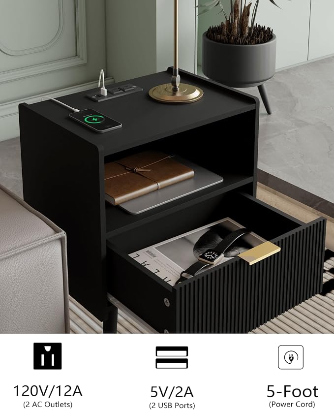 Veegle Nightstand, Modern Bedside Table - Image 4