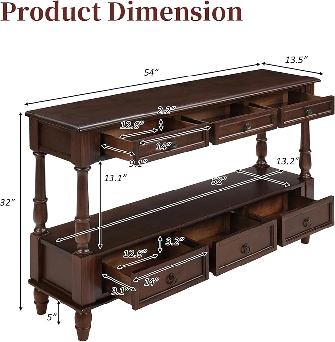 Vintage Solid Wood Console Table - Image 2