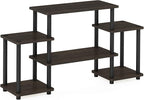 Furinno Turn-N-Tube No Tools Entertainment TV Stands, Dark Brown/Black - Image 6
