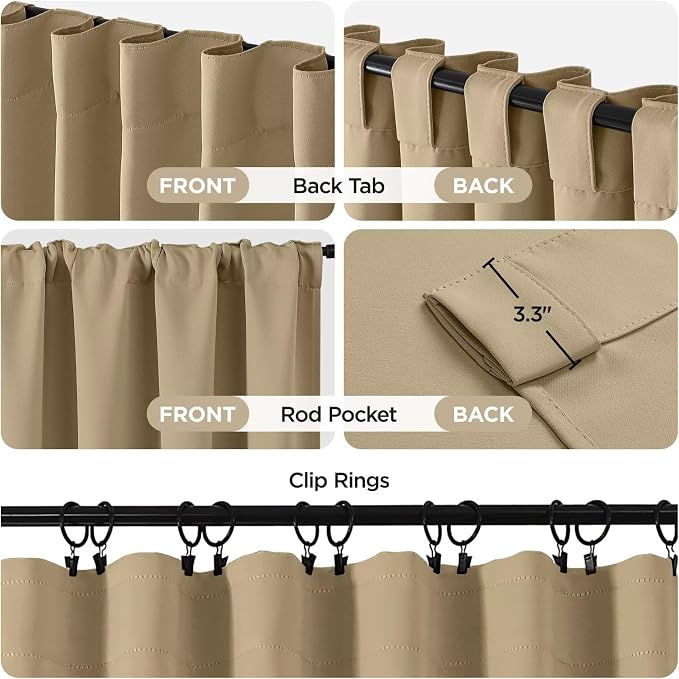 Joydeco White Blackout Curtains 96 Inches Long - Image 2