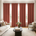 MIULEE 84 Inch Length Terracotta Blackout Bedroom Curtains Set of 4 | Thermal by MIULEE