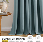 MIULEE Blackout Curtains for Bedroom 2 Panels 40 x 72 Inch Long Dusty Blue | - Image 5