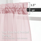 Blush Pink Sheer Curtains 96 Inches Long 2 Panels - Image 3