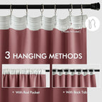 MIULEE Dusty Rose Back Tab Blackout Curtains 52x96 Inch Long 2 Panels Set | Rod - Image 3