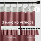 MIULEE Dusty Rose Back Tab Blackout Curtains 52x102 Inch Long 2 Panels Set | - Image 3