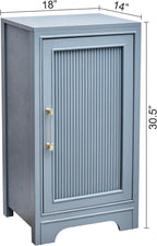 eHemco Azure Grey Ribbed End Table, Side Table - Image 3
