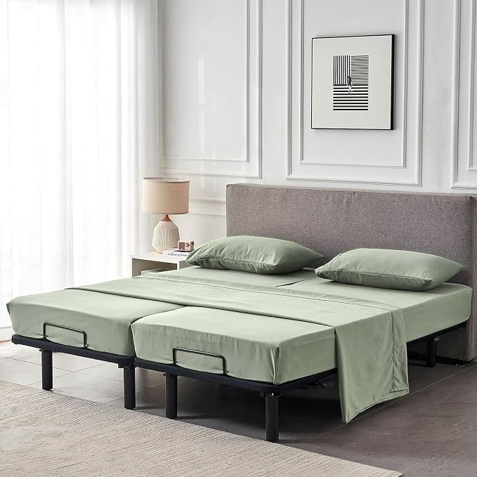 Kingnex Split Queen Sheets for Adjustable Bed Soft 1800 Microfiber 5 Pieces - Image 8