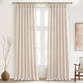 Unique Thick Natural Linen Pleat 86 Inch Curtains 2 Panels Set by PleatedDrapes