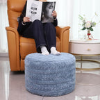 Asuprui Round Footstool Ottoman, 20x14 Inches Multi-Functional Modern Foot Stool - Image 3