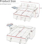 Auvsoce 65" Loveseat Sofa, Modern Couches - Image 2