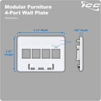 ICC 4-Port Modular Furniture Faceplate - Image 9