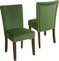 HomePop Parsons Classic Upholstered Accent Dining Chair, Dark Green Velvet by HomePop