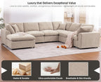 Oversized Modular Sectional Sofa Couch, Large 7 Seater Corner Sofa Modern U - Image 4