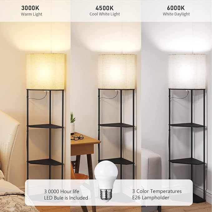 SUNMORY Sector Corner Shelf Lamp 3 Color Temperatures LED Bulb, Corner Lamps - Image 2