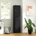 Iwell Tall Black Bathroom Cabinet - Image 9