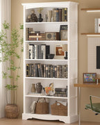 TVU 6-Tier Wooden Bookshelf, 76 Inch Tall Bookshelf - Image 2