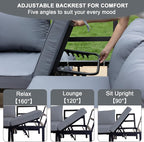 JOYURE 4-Piece Patio Furniture Set, Metal Outdoor Sectional Sofa - Image 3