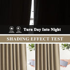 Vision Home Brown Pinch Pleated Full Blackout Curtains Linen Blended 60" Wide - Image 8
