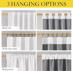 NICETOWN Greyish White 100% Blackout Linen Curtains 90" Long, Farmhouse Thick - Image 3