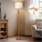 65.5" Natural Real Wood Floor Lamp by SCENEKOY