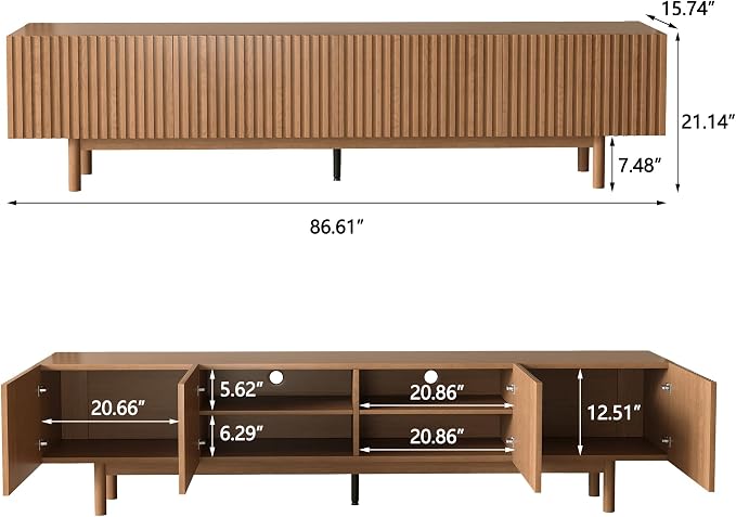 86.61" Mid-Century Modern TV Stand - Image 2
