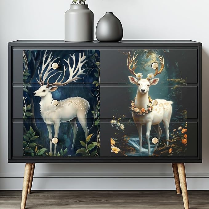 6 Sheets Forest Deer Rub on Transfers - Image 4