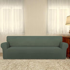 PureFit Stretch Couch Covers for Sofa 4 Seater Slipcovers Grayish Green | - Image 2