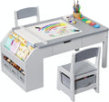 5-in-1 Kids Art Table and Chairs, Toddler Table and Chair Set, Craft Play Desk by JOCOEVOL