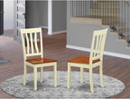East West Furniture ANC-WHI-W Antique Dining Room Chairs - Image 2