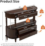 Solid Wood Retro Curved Console Table - Image 2
