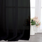 Chyhomenyc Extra Long Black Sheer Curtains 144 inch 2 Panels Set, Translucent - Image 9