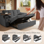 oaaktu Large Size Convertible Sleeper Sofa Bed, Polka dot Velvet Pull Out Futon - Image 7