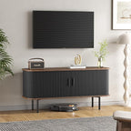 47''W Black Cabinet with Storage, Media Console, Tambour TV Stand, Television - Image 9