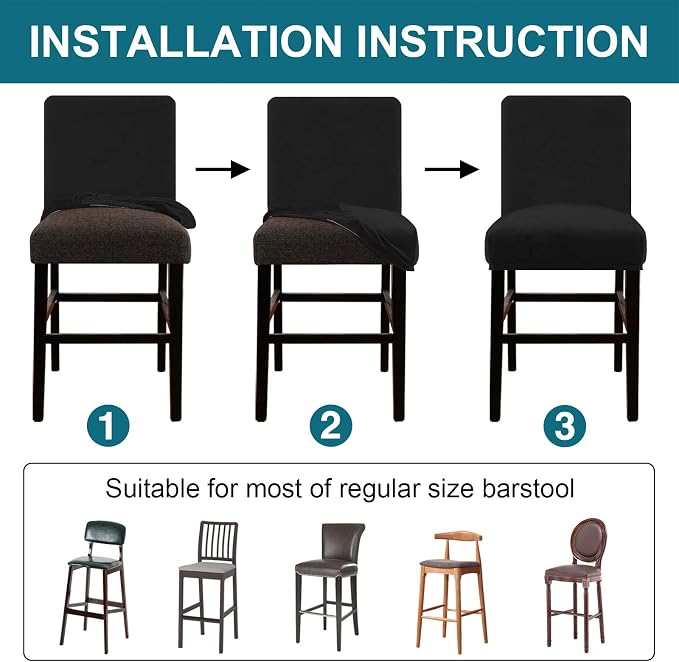 Turquoize Bar Stool Covers 4 Pack Bar Stool Covers - Image 5