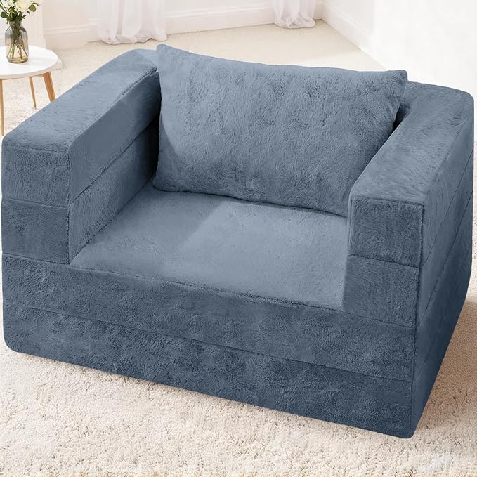 Futon Sofa Bed with Pillow, 3-in-1 Sleeper Sofa Bed with Removable Cover - Image 2
