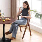 Furlide Rattan Dining Chair, Mid-Century Accent Armchair, Wicker Chair - Image 9