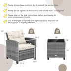 Tangkula 3 Pieces Patio Furniture Set, PE Rattan Wicker 3 Pcs Outdoor Sofa Set - Image 5
