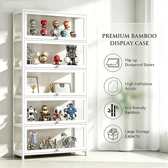 Display Cabinet with Acrylic Door, 5-Tier Curio Display Cabinet, Display Case - Image 4