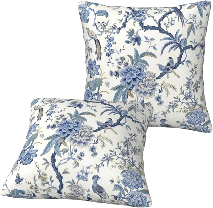 Chinoiserie Blue and White Pillow Covers 20x20 in Set of 2 - Image 9