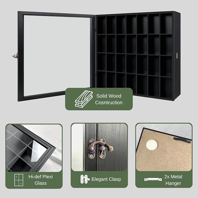 Shot Glass Display Cabinet Solid Wood - Image 4