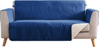 Blue Loveseat Covers for 2 Cushion Couch, Water-Repellent Sofa Slipcover for by Pamhaven
