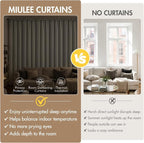 MIULEE Set of 4 Cobblestone 45 Inch Short Blackout Kitchen Window Curtains | - Image 6