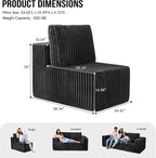 Single Sofa 1 Seat Couch with Deep Seat Memory Foam Cloud Chair with Pillows - Image 2