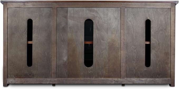 Leick Home 82350 Solid Wood Mission Oak Three Door TV Stand - Image 4
