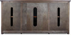 Leick Home 82350 Solid Wood Mission Oak Three Door TV Stand - Image 4