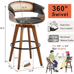 Set of 2 Rattan Swivel Bar Stools - Image 2