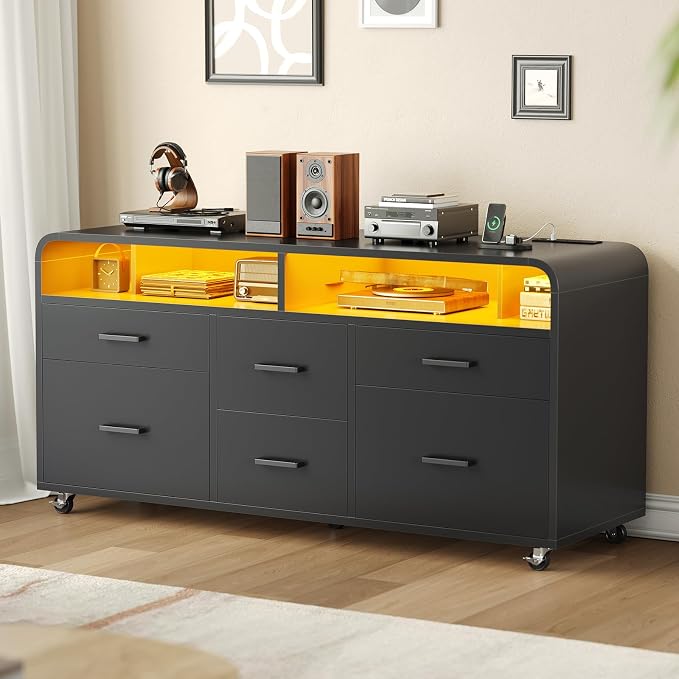 SEDETA 6 Drawer File Cabinet - Image 9